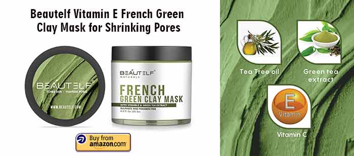 Beautelf Vitamin E French Green Clay Mask for Shrinking Pores